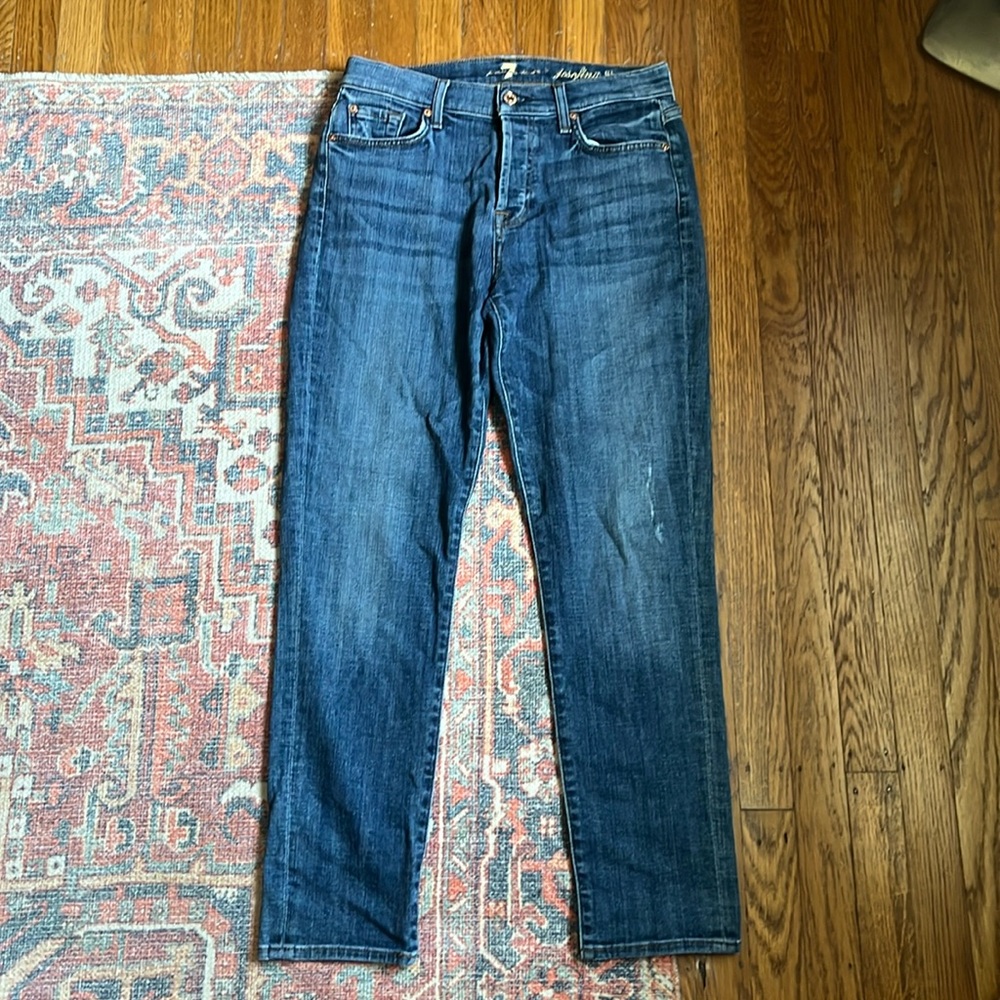 7 for All Mankind “Josefina” Skinny Boyfriend Button Fly Stretch Mid/High Rise